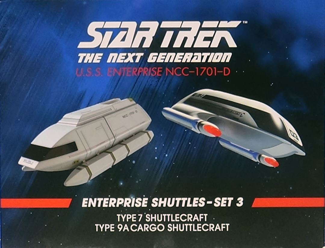 Enterprise Shuttles - Set 3 (Type 7 Shuttlecraft & Type 9A Cargo Shuttlecraft) Model Die Cast Ship (Eaglemoss / Star Trek)