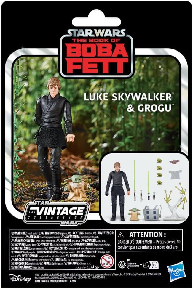 Luke Skywalker & Grogu 4″ Figure 2-Pack – Star Wars: The Book of Boba Fett F8303 (Hasbro) | Vintage-Style Jedi & Grogu Set with Accessories