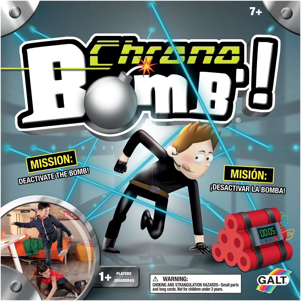 Chrono Bomb! 1105623 Game The Ultimate Spy Mission Laser Maze Challenge for Kids (Galt Toys)