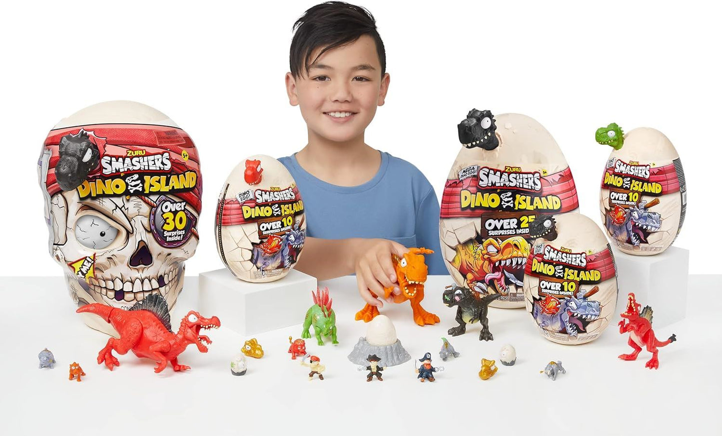 Smashers Dino Island Giant Skull 7488 – BLACK T-Rex Edition Smash Playset (ZURU Smashers) – 30 Surprise Mini Dinos & Interactive Skull Adventure