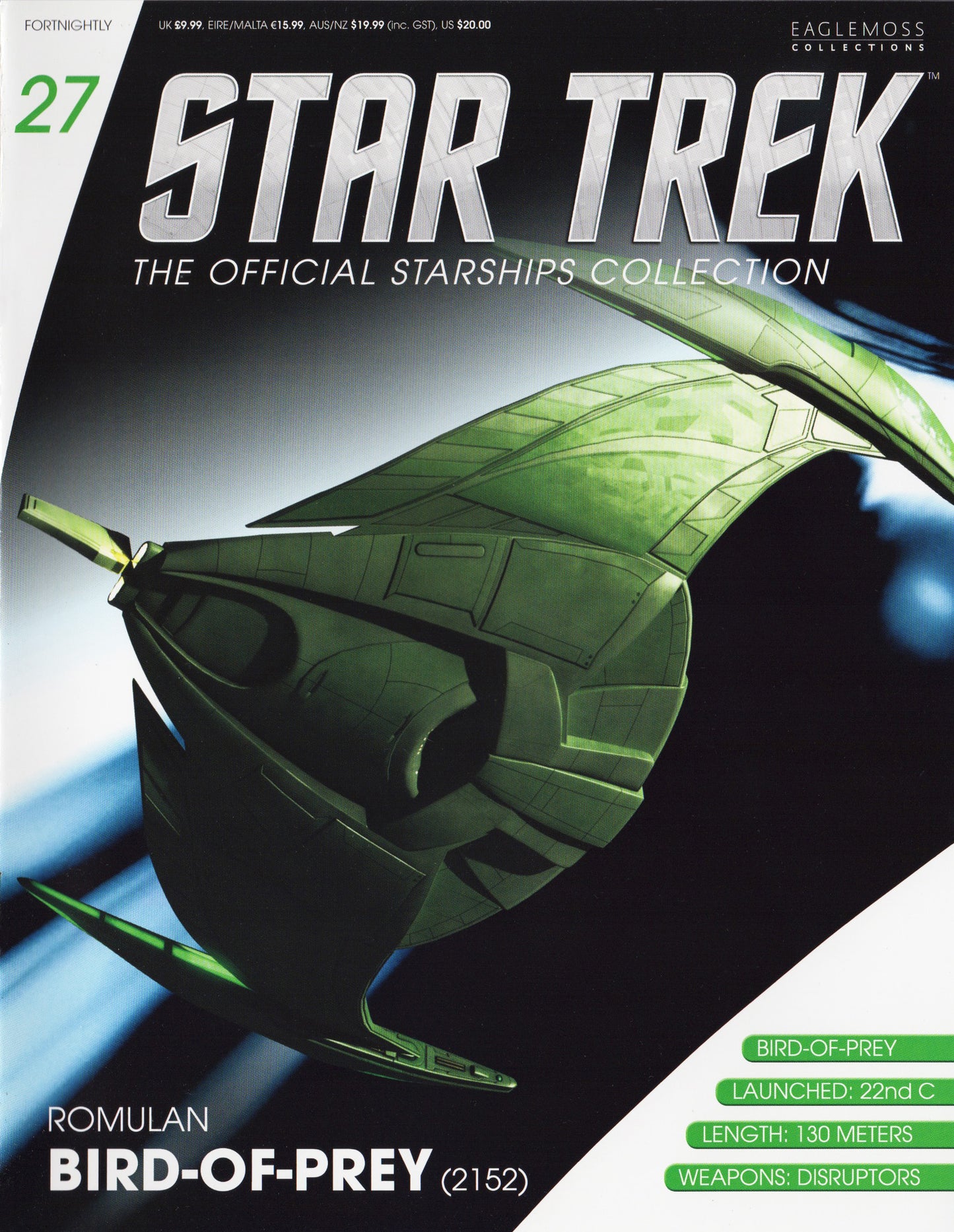 #27 Romulan Bird-Of-Prey (2152) Starship Model Die Cast Ship (Eaglemoss / Star Trek)