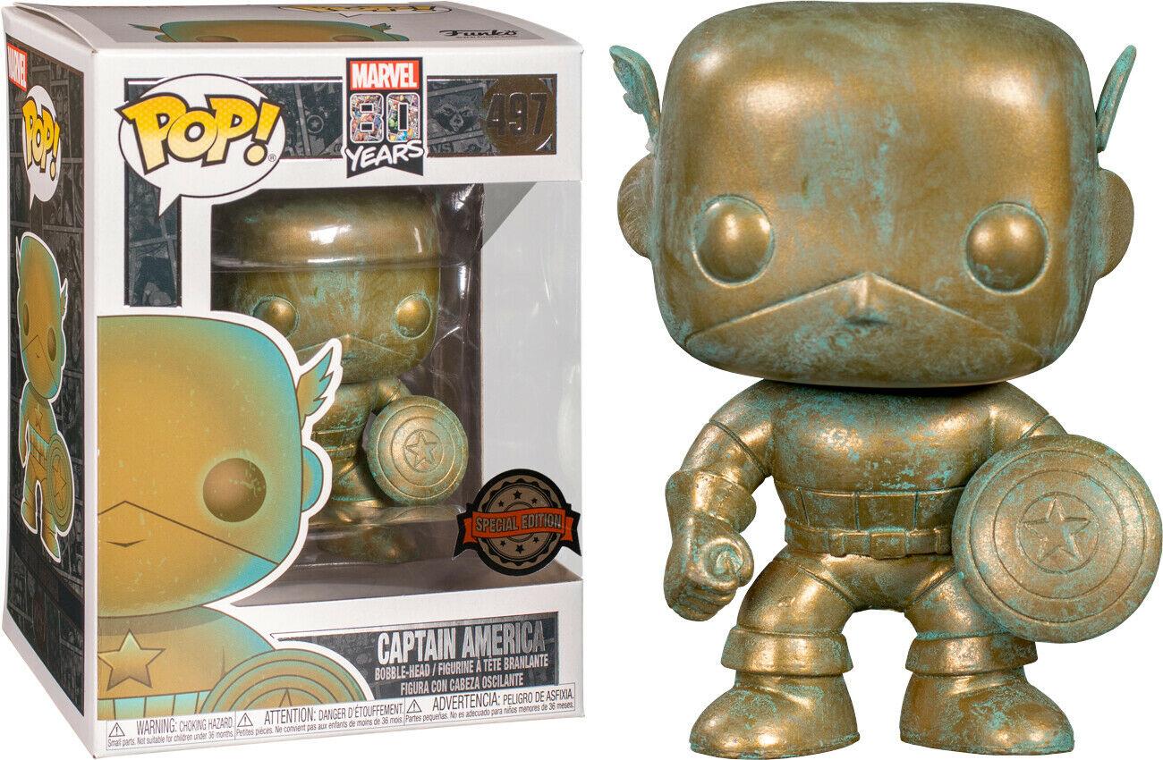 Funko POP! Patina CAPTAIN AMERICA #497 EXC Vinyl Figure Marvel 80th