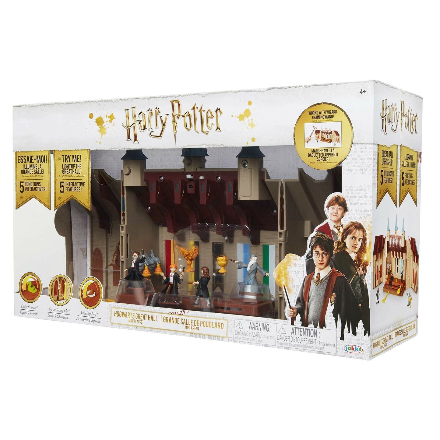 Harry Potter HOGWARTS GREAT HALL Mini Playset (5 Interactive Features, 4 Mini...