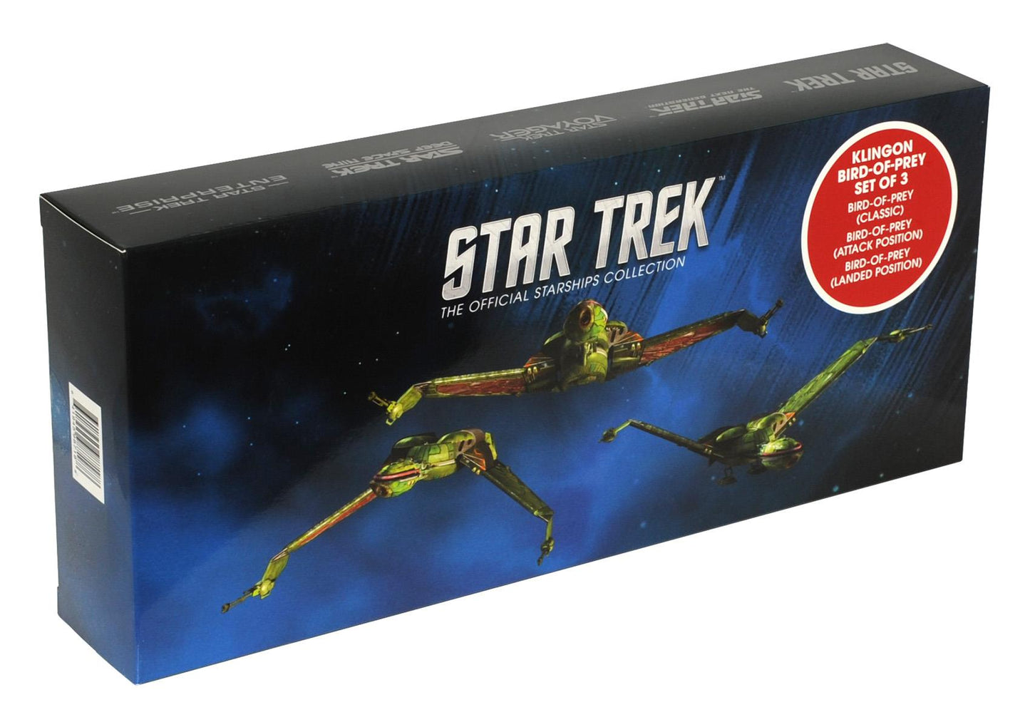 Klingon Bird-Of-Prey Set Of 3 (Classic, Attack Mode & Landed) Die-Cast Models (Eaglemoss / Star Trek)