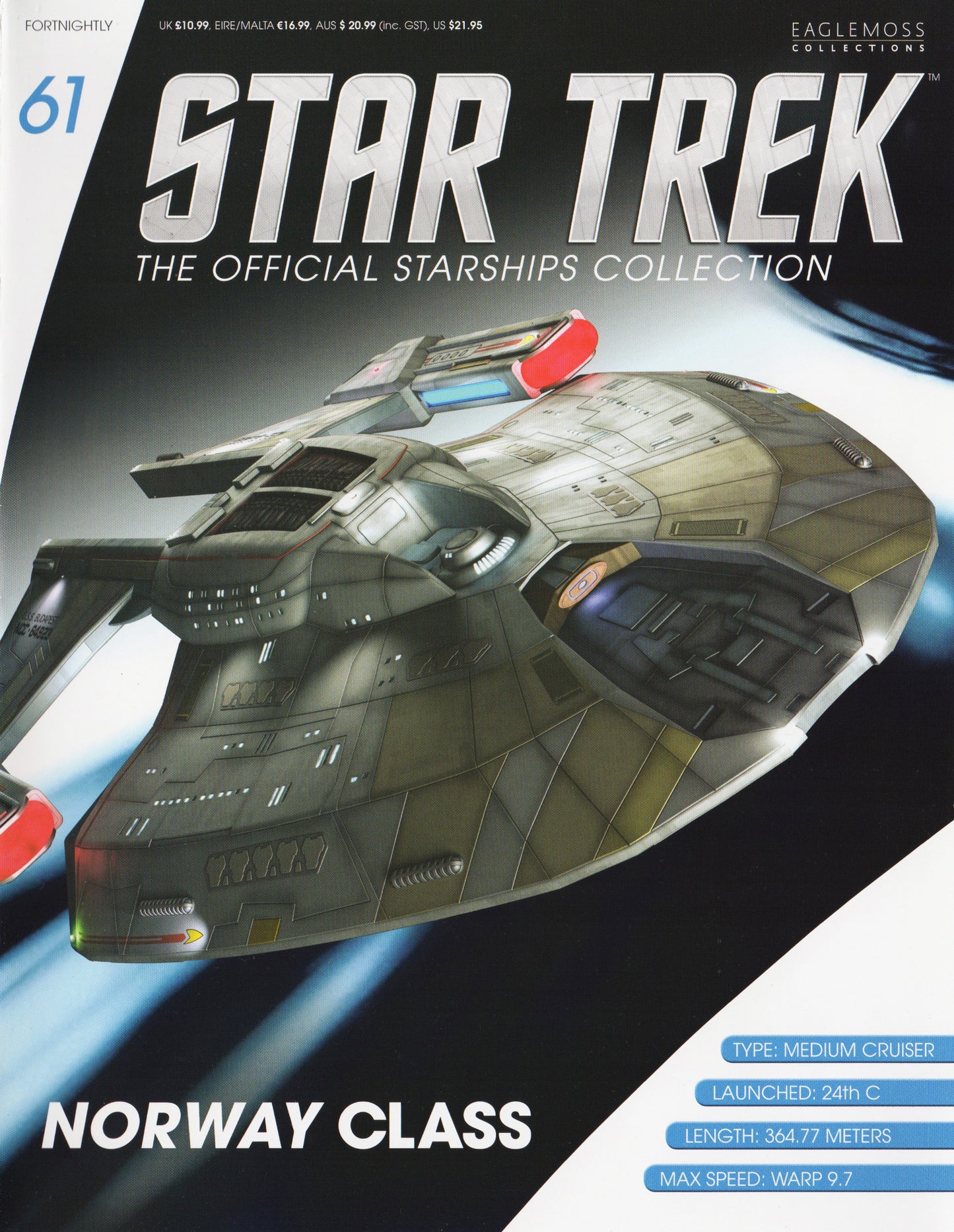 #61 Norway-class (U.S.S. Budapest NCC-64923) Starship Die-Cast Model (Eaglemoss / Star Trek)