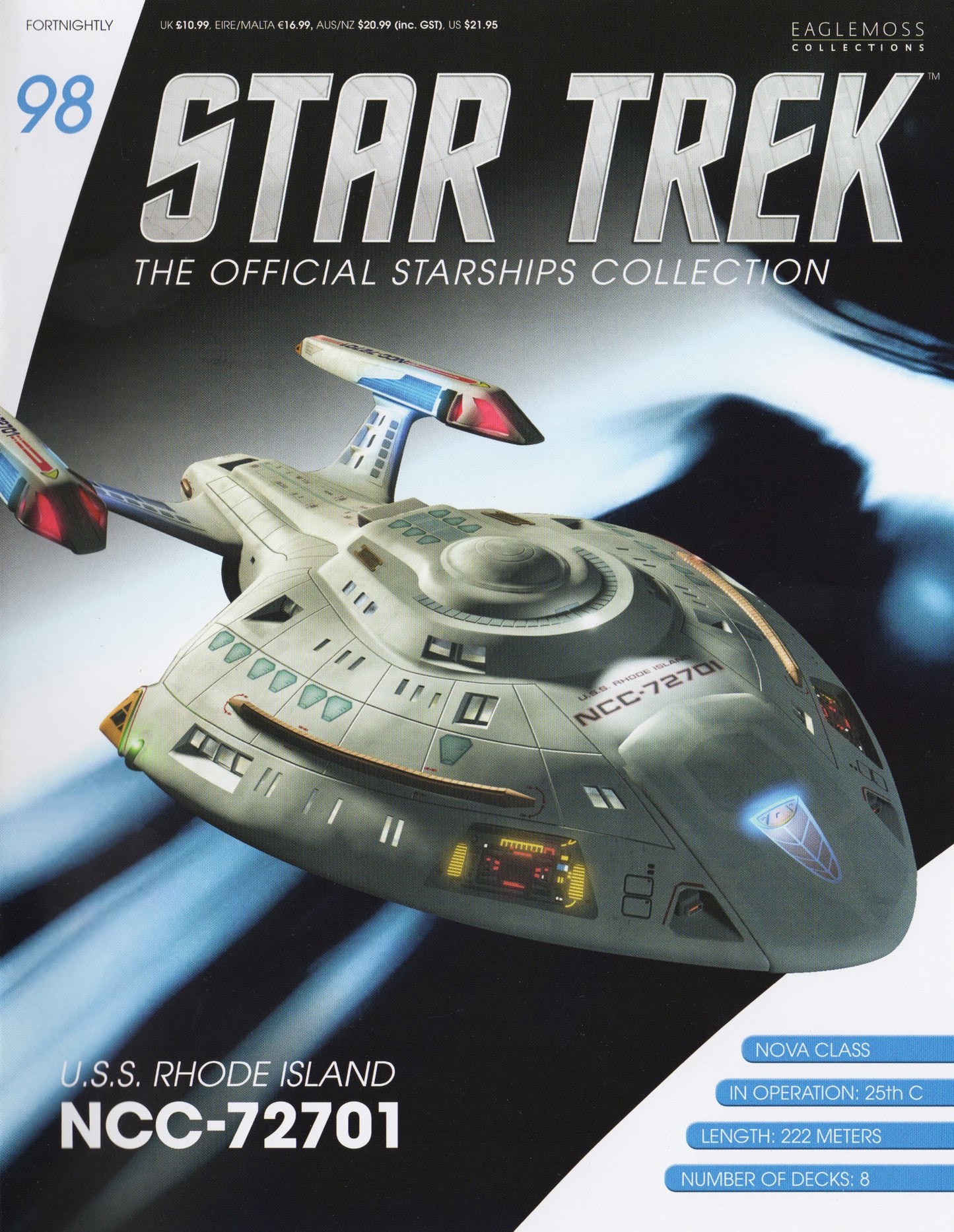 #98 U.S.S. Rhode Island NCC-72701 Ship Die-Cast Model STDC98 (Eaglemoss / Star Trek)