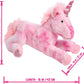 Unicorn Plush 18" Pink Glitter Horn Cuddly Stuffed Soft Toy Large (GirlZone)