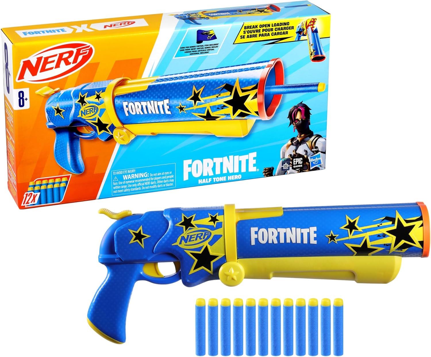 Half Tone Hero F8947 Dart Blaster Toy (Fortnite X NERF)