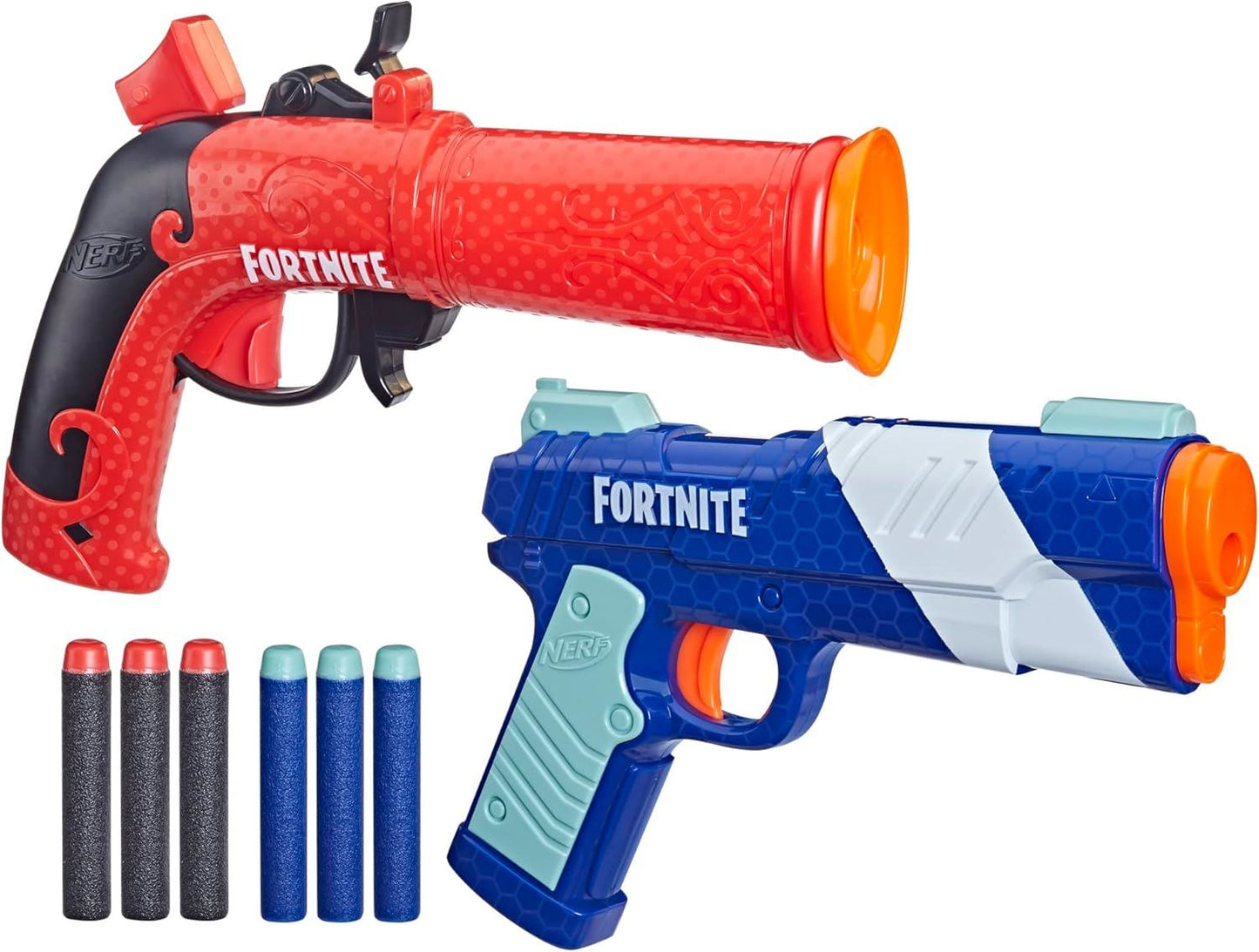 NERF Fortnite Dual Pack Includes 2 Fortnite Blasters and 6 Nerf Elite Darts F6243 (Fortnite)