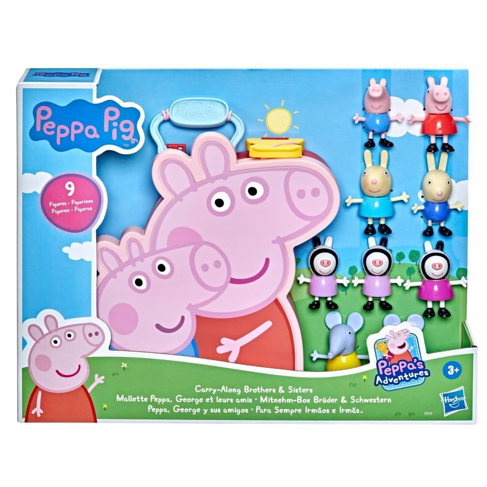 Carry-Along Brothers & Sisters F2173 Peppa's Club 9 Figures in Case (Peppa Pig)