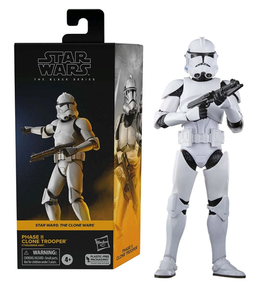 Phase II Clone Trooper 6″ Action Figure – Star Wars The Black Series F7105 (The Clone Wars) by Hasbro | Premium Collector Trooper with Accessories