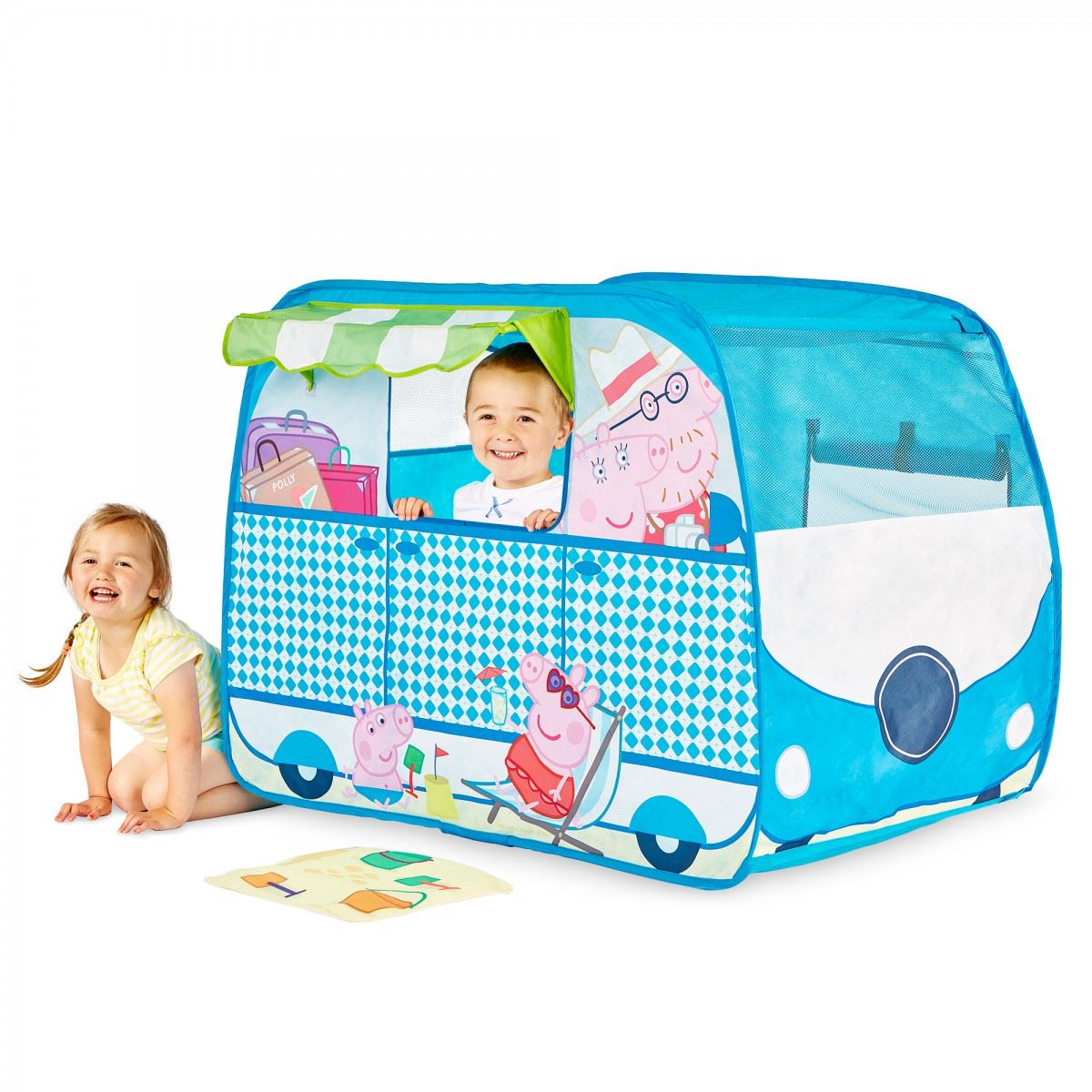 Peppa Pig Campervan Pop-Up Play Tent  Playhouse Indoor & Outdoor Fun Large Blue