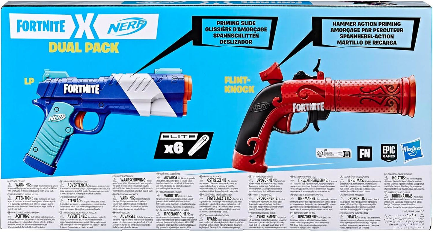 NERF Fortnite Dual Pack Includes 2 Fortnite Blasters and 6 Nerf Elite Darts F6243 (Fortnite)