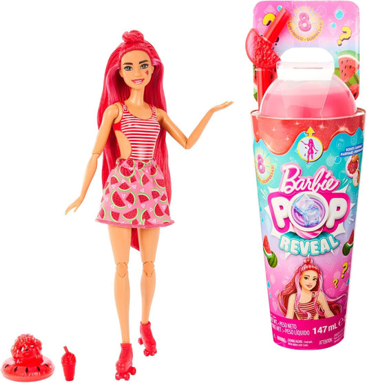 Barbie Pop Reveal Fruit Series Watermelon Crush Doll 8 Surprises HRW43