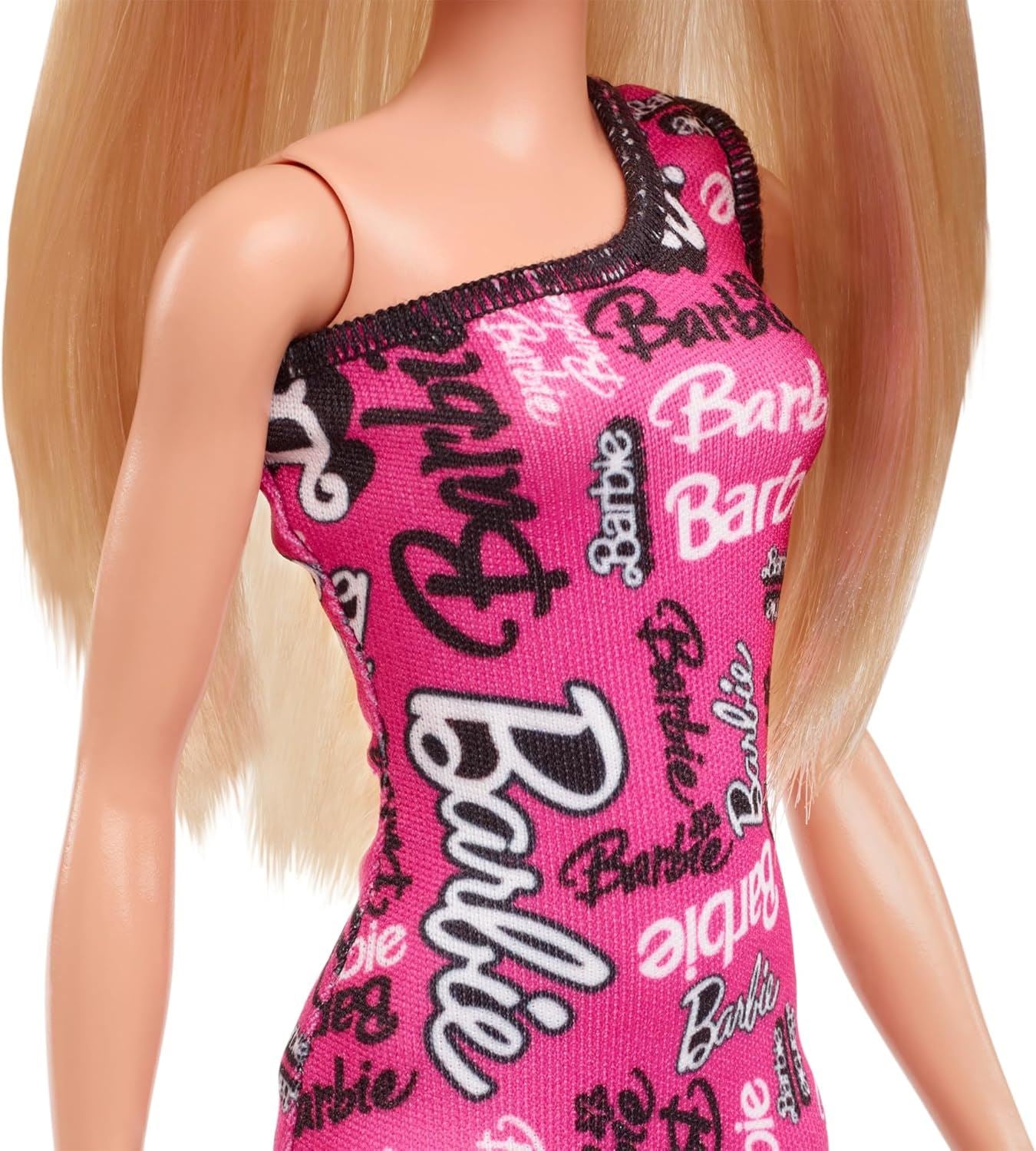 Barbie Fashion Doll with Straight Blonde Hair Pink Dress & Shoes HRH07