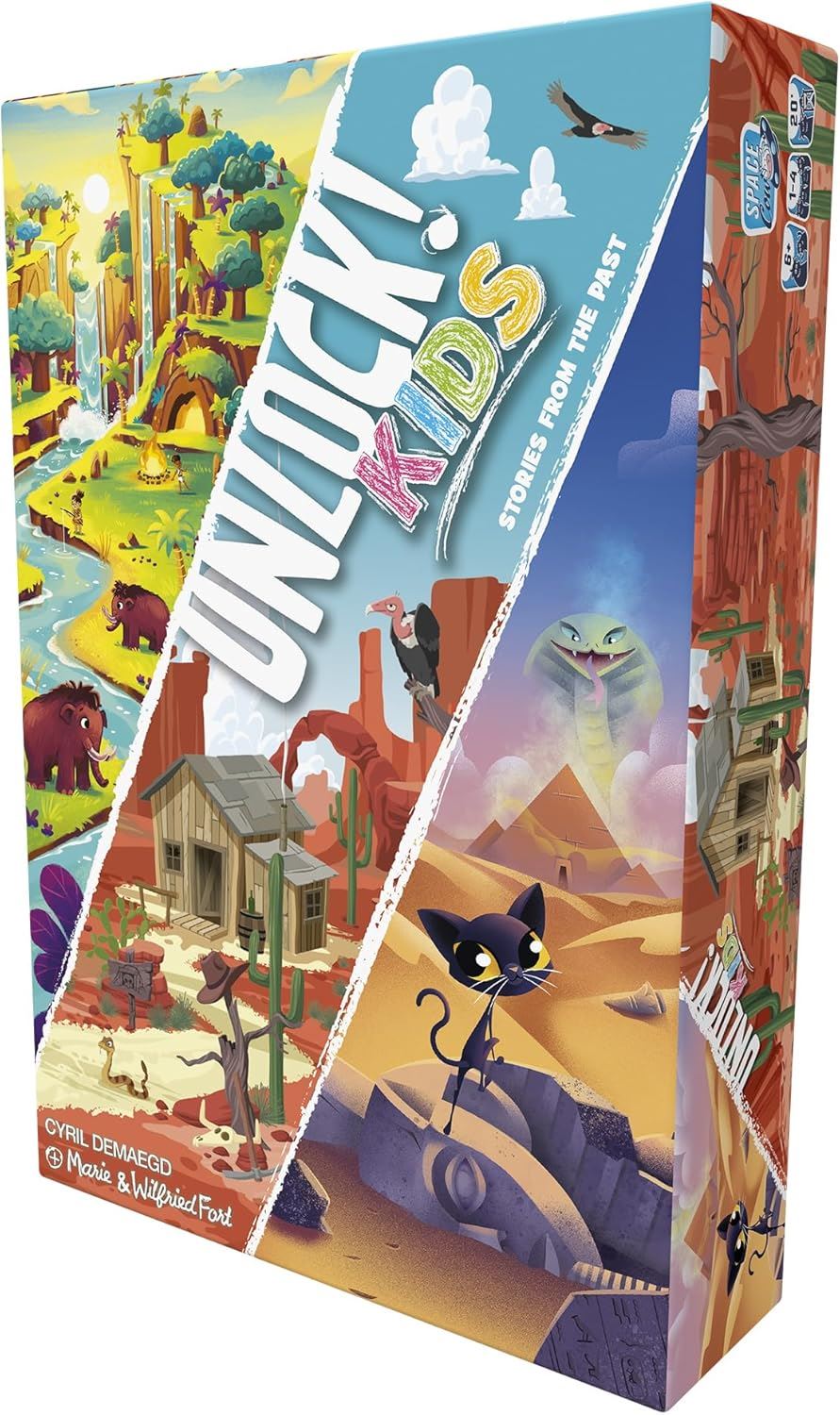 Unlock! Kids 2: Stories From the Past (SCOUNLK02EN) – Family Escape-Room Card Game for Ages 6+, 3 Adventures (No App Required)