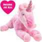 Unicorn Plush 18" Pink Glitter Horn Cuddly Stuffed Soft Toy Large (GirlZone)