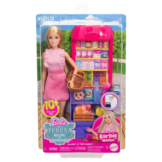 Barbie & Teresa Recipe for Friendship Playset JCT05 – Malibu at the Market Doll Set with 11 Accessories | Barbie Friends Series
