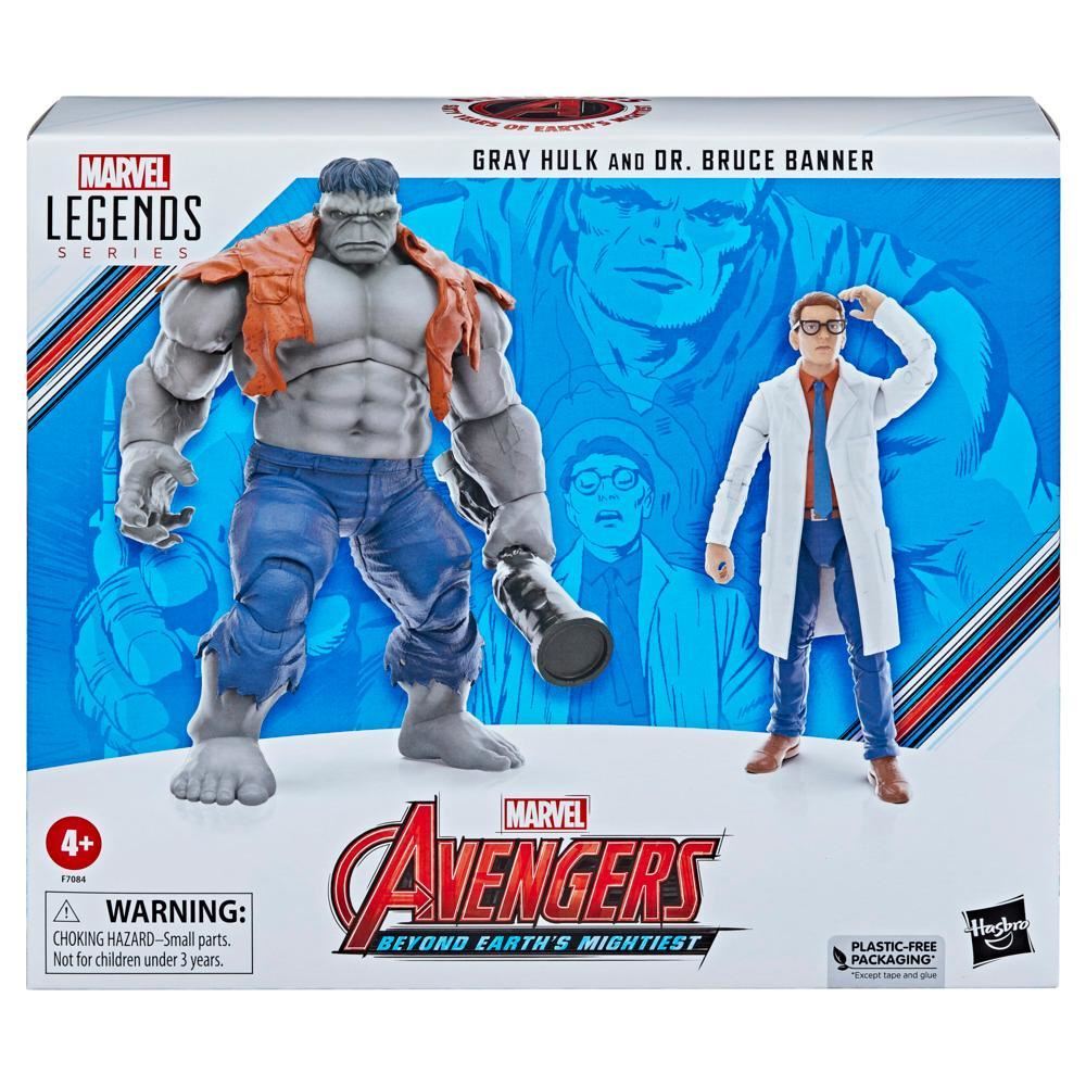 Gray Hulk & Dr. Bruce Banner 6″ Action Figure 2-Pack – Marvel Legends Series F7084 by Hasbro | Comic-Inspired Avengers Duo with Accessories