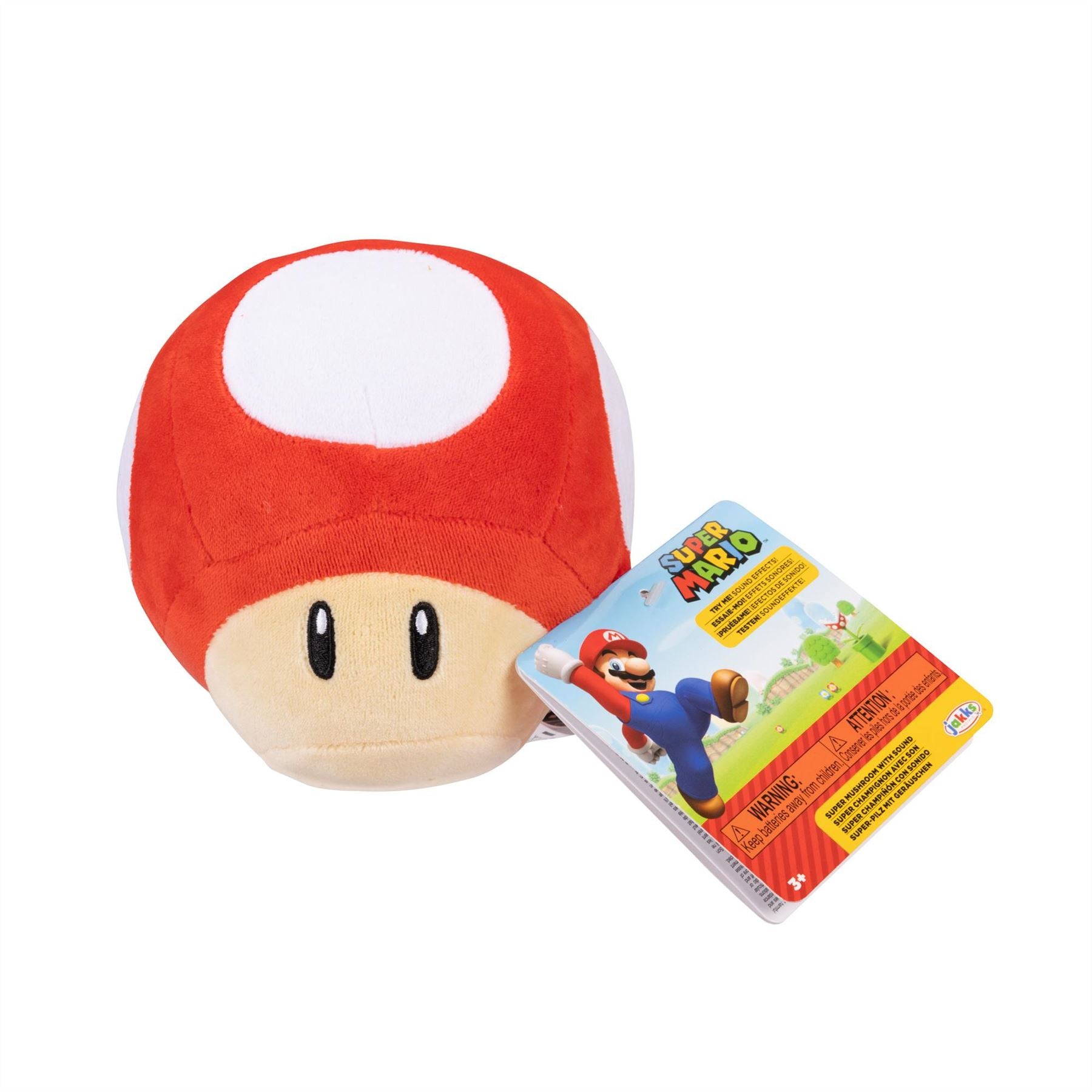 Nintendo Super Mario Bros Super Mushroom Plush Toy Sound SFX 41530 Soft & Cuddly