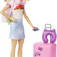 Barbie Malibu Doll and Puppy Travel Set 10+ Pieces Mattel HJY18