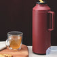 Tramontina Exata 1L Thermal Flask 61637/106 – Rich Red Glass-Lined Vacuum Insulated Bottle Carafe with Cup Lid for Hot & Cold Drinks