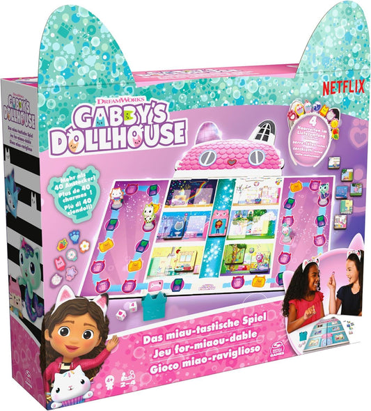 The Meow Tastic Game 6068673 Gabby’s Dollhouse Board Game by Spin Master | Family Game Based on the Netflix Series
