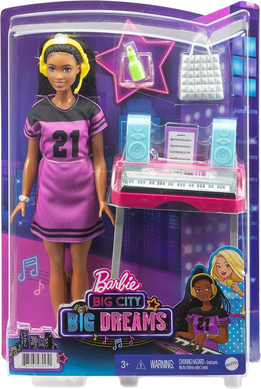 Mattel Barbie Big City Dreams Recording Studio Playset with Keyboard & Doll