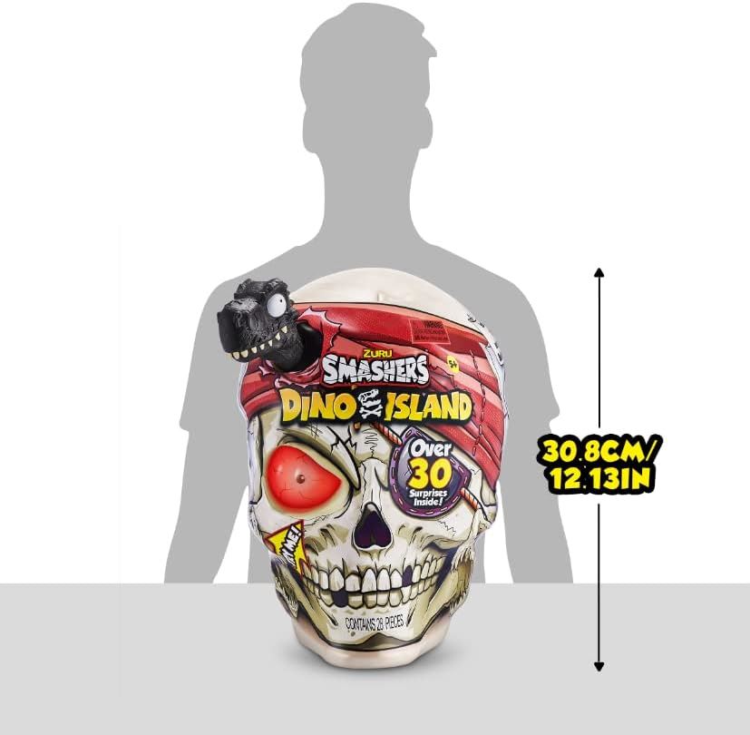 Smashers Dino Island Giant Skull 7488 – BLACK T-Rex Edition Smash Playset (ZURU Smashers) – 30 Surprise Mini Dinos & Interactive Skull Adventure