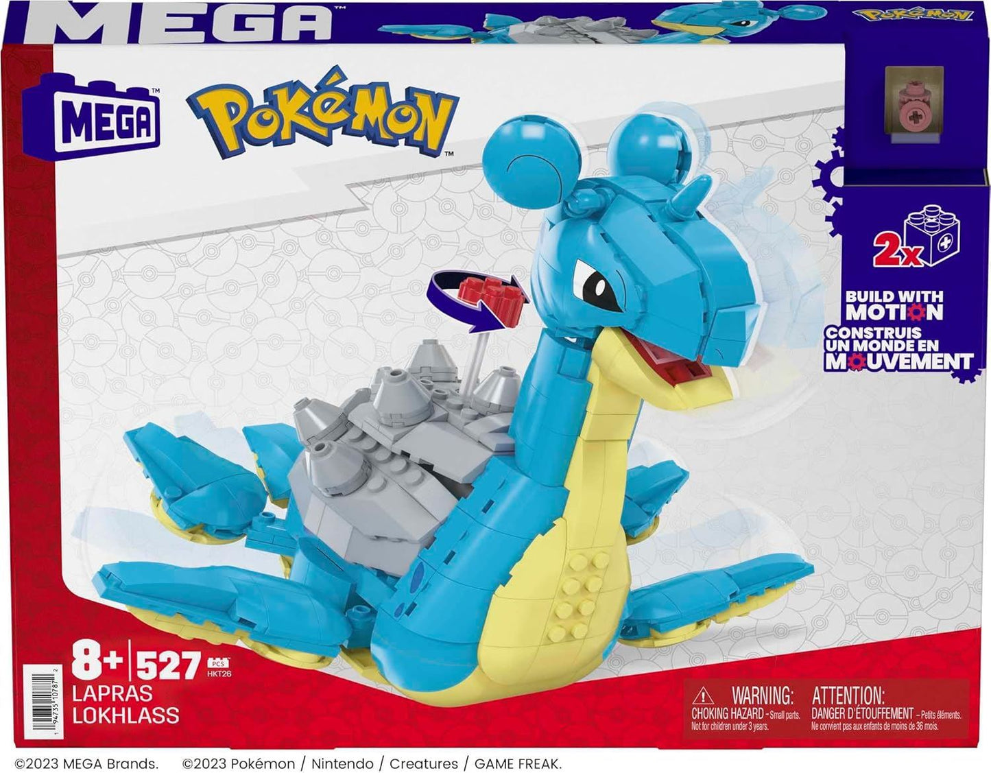 Lapras HKT26 – MEGA Pokémon Building Toy Kit | Buildable Lapras Figure with Ocean-Themed Accessories (Official MEGA Construx Set)