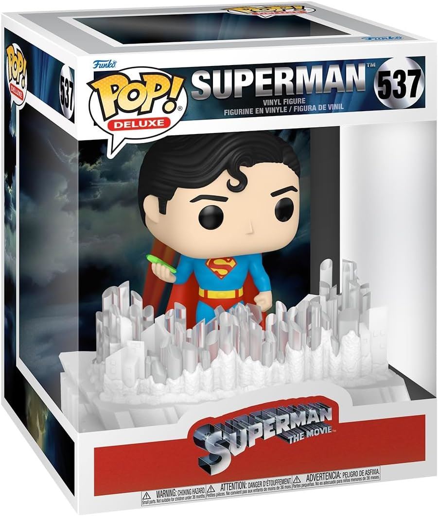 Superman with Crystal Fortress of Solitude (1978) #537 Pop! Deluxe Vinyl Figure 80762 – Superman The Movie Funko Collectible with Display Base