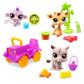 Safari Play Pack 00524 Littlest Pet Shop Set with 3 Animals & Safari Accessories | Collectible LPS Figures