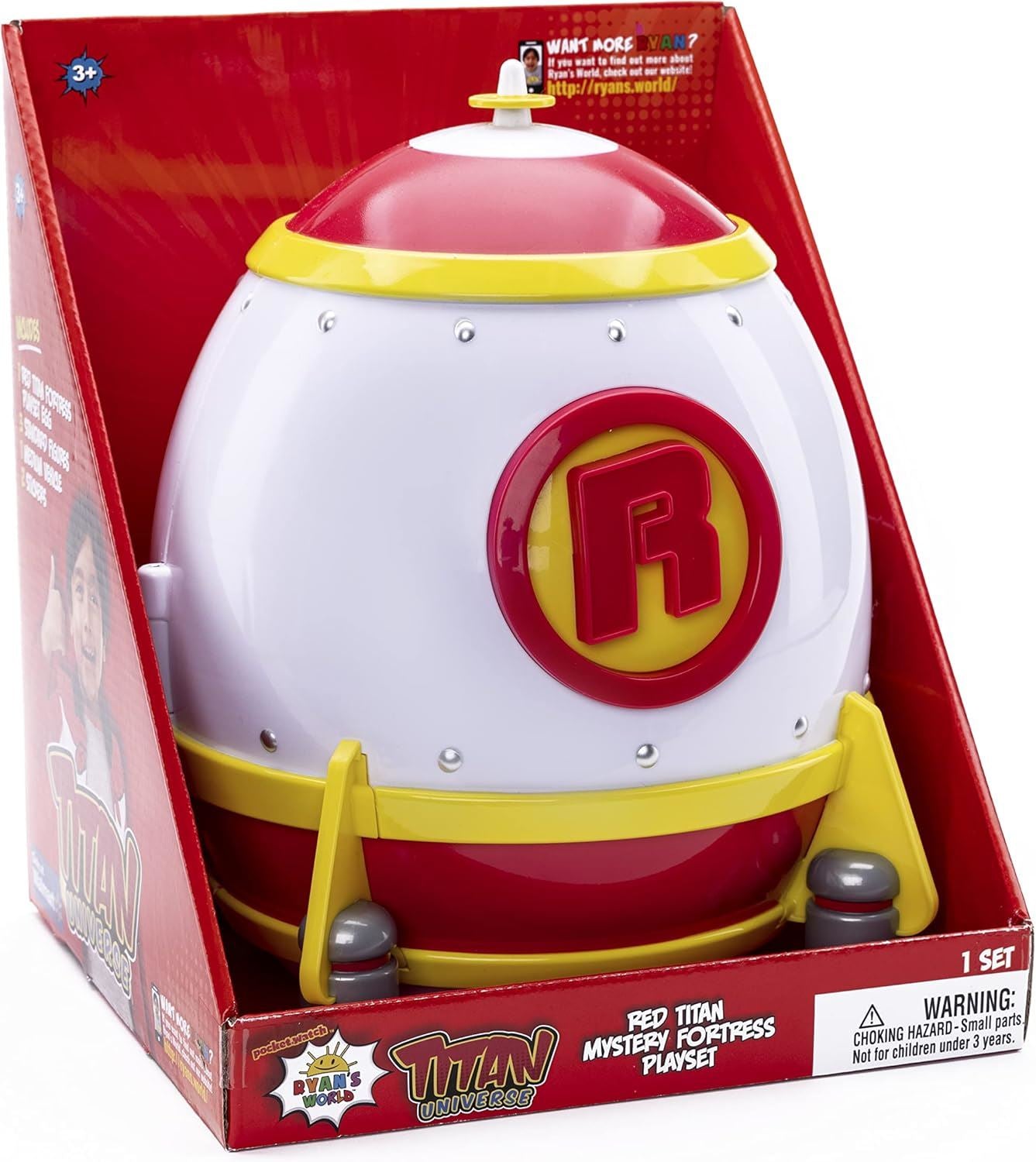 Red Titan Mystery Fortress Playset – Ryan’s World Titan Universe 25918 Action Adventure Set with Mini-Figures, Vehicle & Stickers