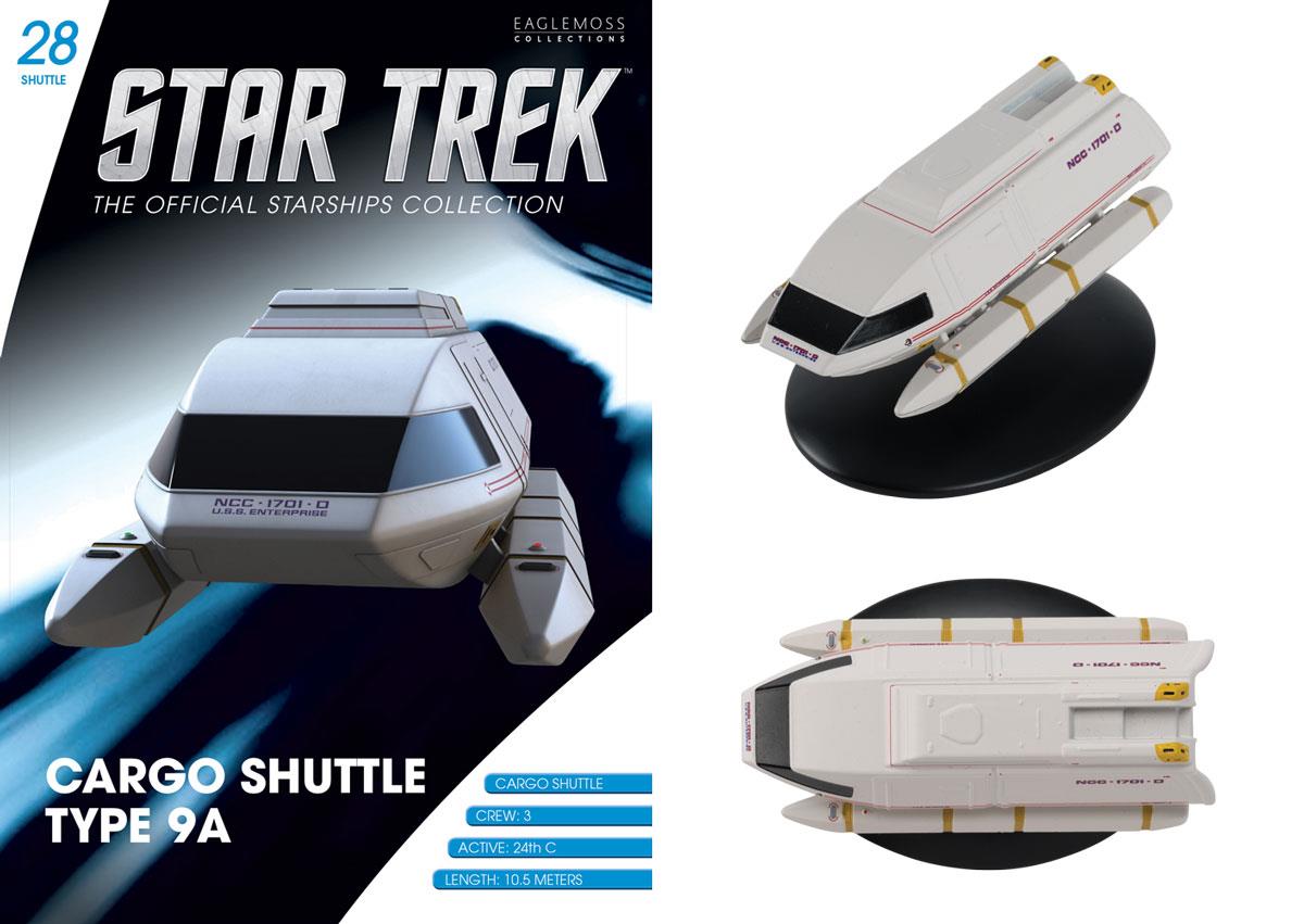 #28 Cargo Shuttle Type 9A Shuttle Model Die Cast Shuttlecraft Ship (Eaglemoss / Star Trek)