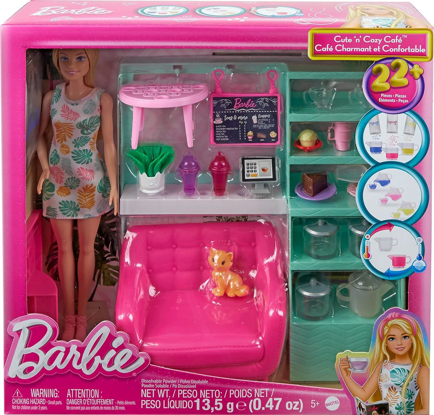 Cute 'n' Cozy Café HKT94 Doll With Accessories Playset (Barbie)