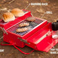 BBQ Toolbox Portable Charcoal Grill SK BBQTOOL1 - Suck UK Red Stainless Steel Toolbox-Style BBQ with Folding Grill & Warming Rack