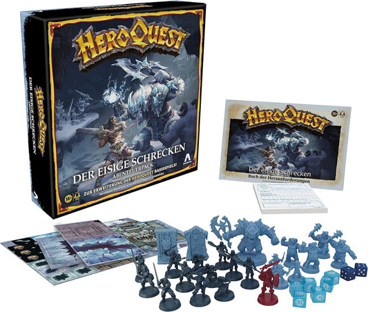 HeroQuest – Der Eisige Schrecken F5815 – Erweiterungspack zum HeroQuest Game System (10 neue Quests, Miniaturen, Fallen & Artefakte) – Avalon Hill / Hasbro [German Version]