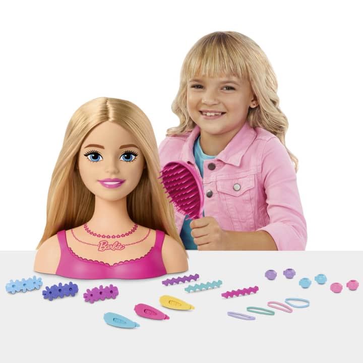 Barbie Styling Head HMD88 Blond Hair With 20 Colorful Accessories (Barbie)