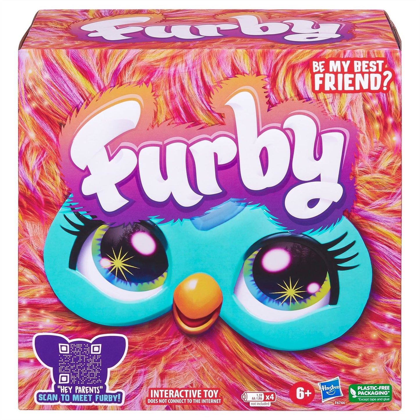 Hasbro Furby Coral F6744 Interactive Plush Toy for Kids 6+ | Voice Activated, Lights, Music & Accessories