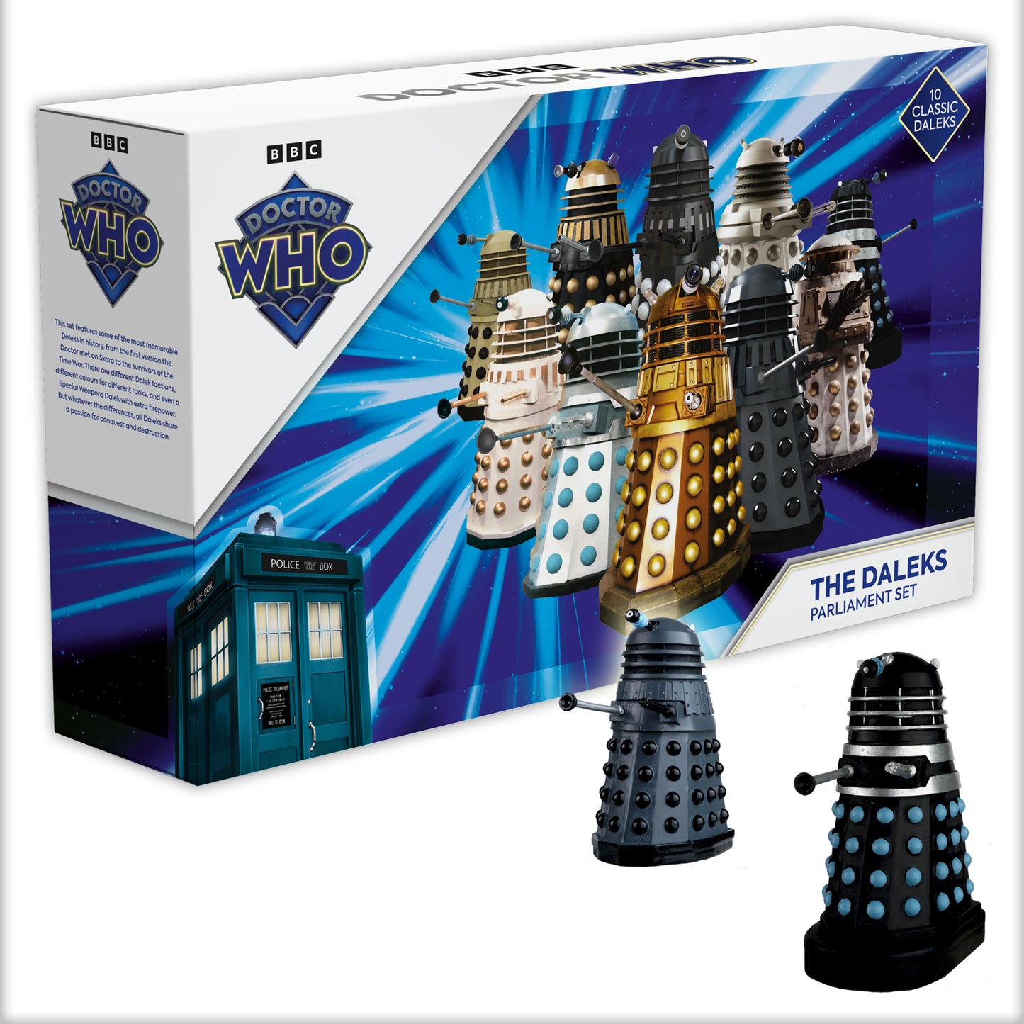 Doctor Who THE DALEKS PARLIAMENT SET - 10 Classic Dalek Figures Box Set + Magazine DWSUK002