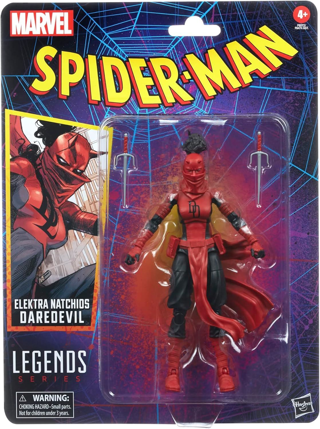 Elektra Natchios Daredevil 6″ Action Figure – Marvel Legends Series by Hasbro | Comics-Inspired Spider-Man Wave Elektra with Accessories