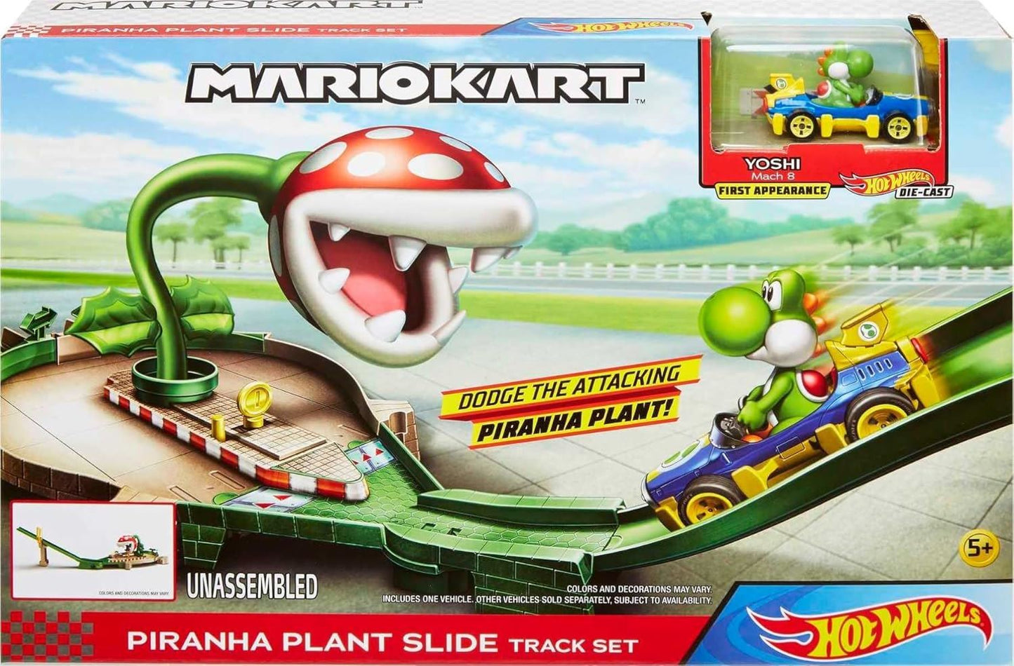 Piranha Plant Slide Track Set MARIO KART GFY47 (Hot Wheels)
