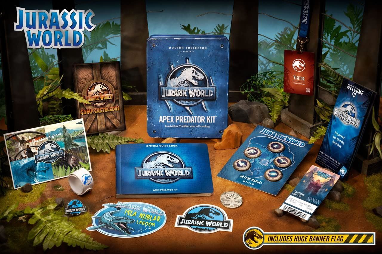Jurassic World Apex Predator Kit DCJW11 – Doctor Collector Collector’s Tin with 107-Page Guide & Exclusive Accessories
