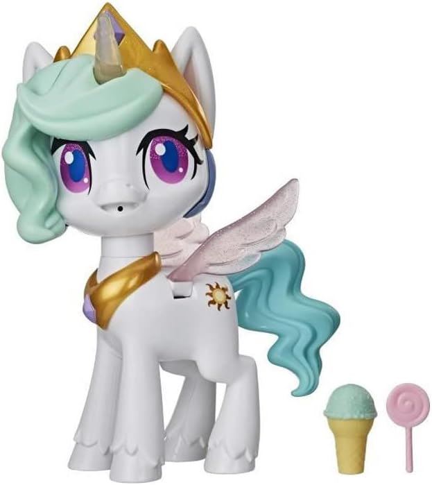 My Little Pony Princess Celestia 8″ Magical Kiss Unicorn (E9107) – Interactive Kids Toy with Lights, Sounds & 3 Surprise Accessories by Hasbro