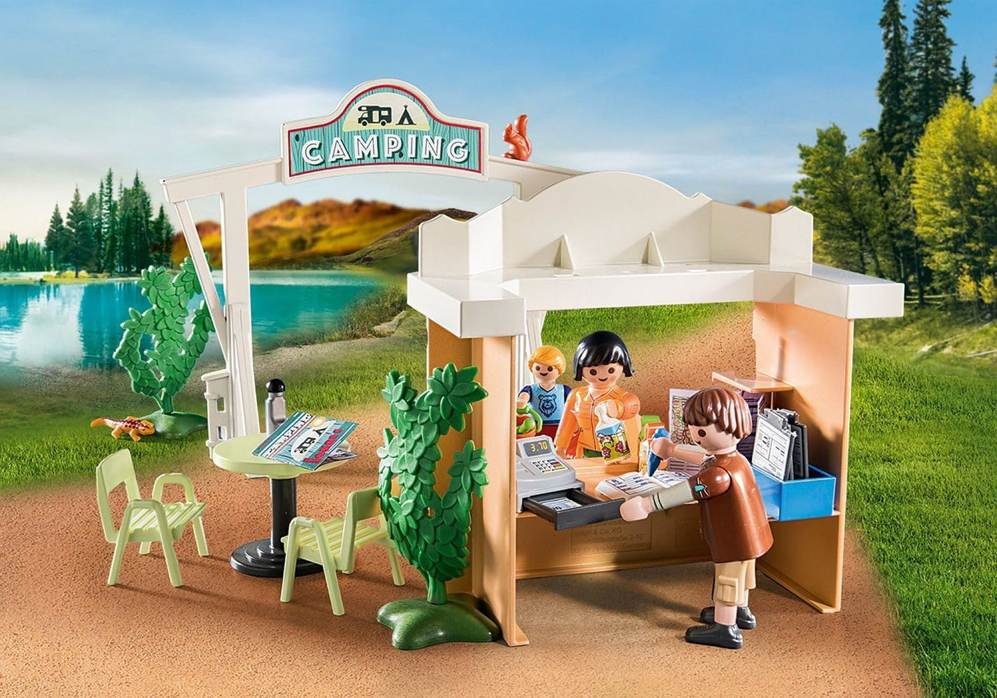 PLAYMOBIL Family Fun Campsite 71424 - Kids Camping Playset with Tent, Kitchen, Sanitary Area & 3 Figures