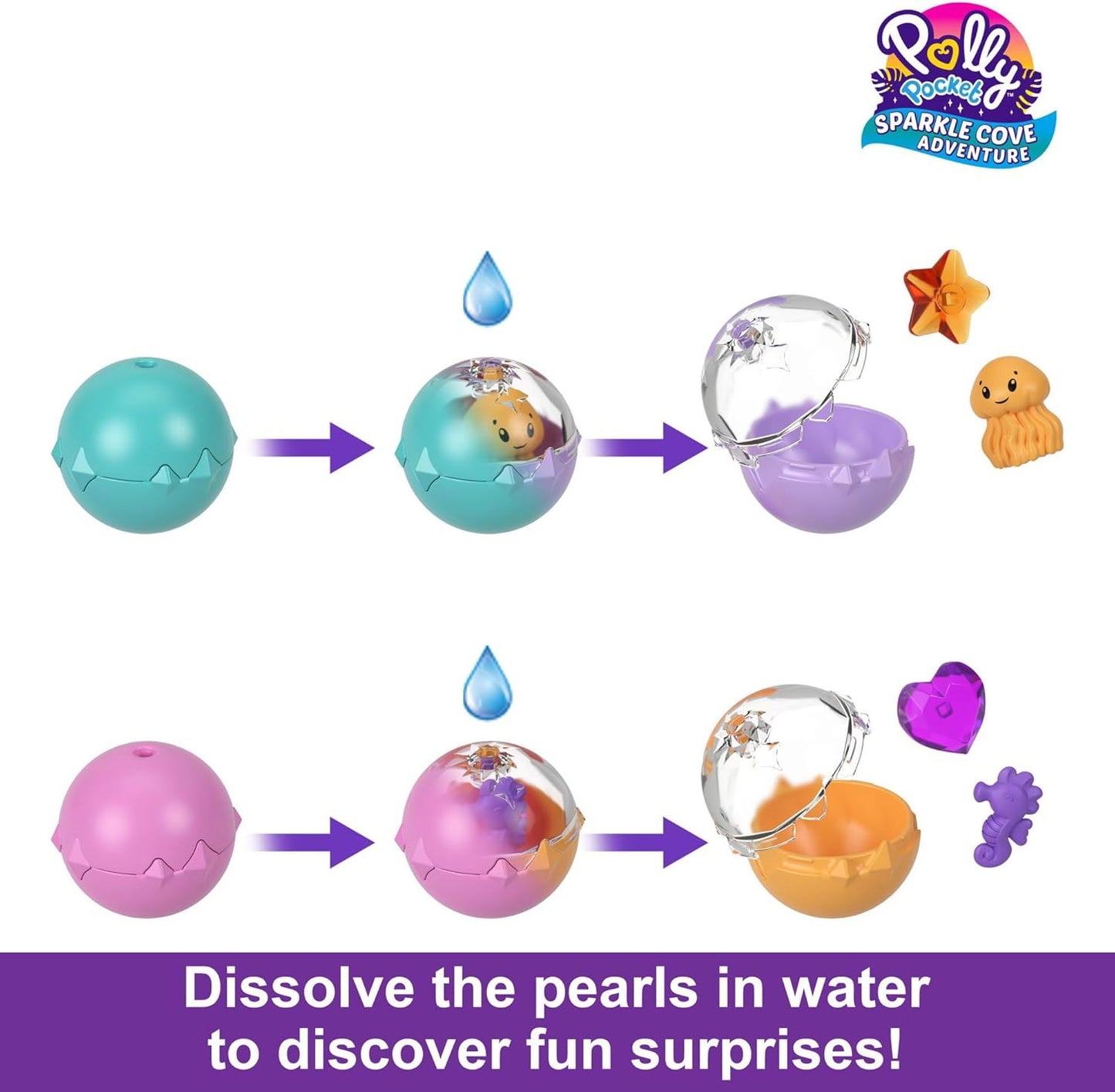 Sparkle Cove Adventure Island Treasure Chest HPV40 – Polly Pocket Playset with Micro Dolls, Hidden Surprises & Accessories