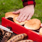 BBQ Toolbox Portable Charcoal Grill SK BBQTOOL1 - Suck UK Red Stainless Steel Toolbox-Style BBQ with Folding Grill & Warming Rack