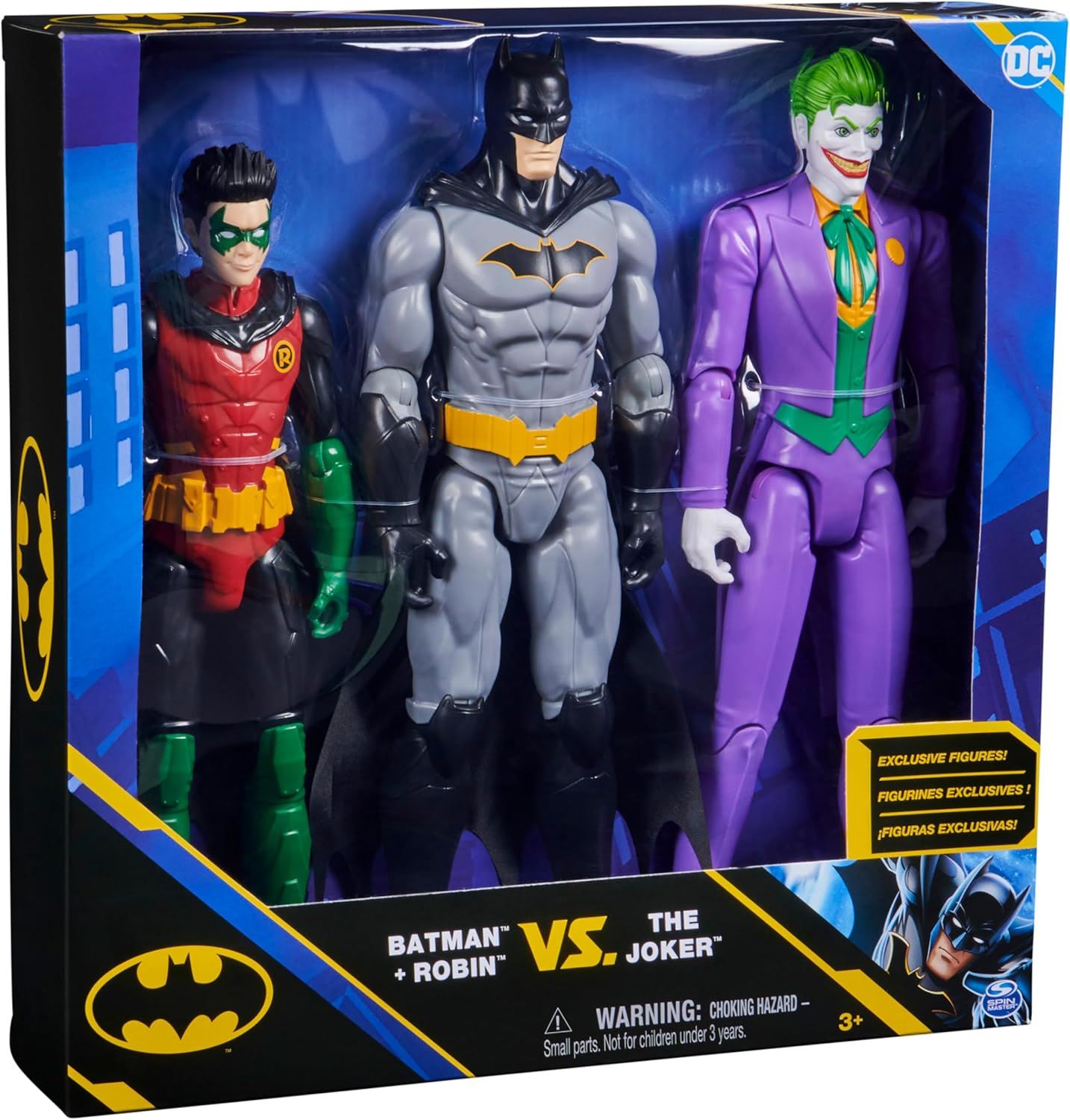 Batman & Robin vs The Joker 30 cm Action Figure 3-Pack – DC Comics Super-Heroes Set SM-6064967 by Spin Master