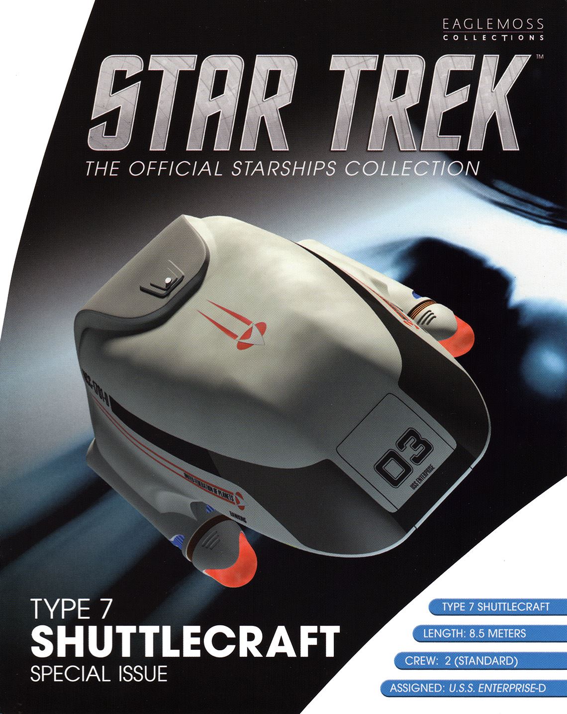 Enterprise Shuttles - Set 3 (Type 7 Shuttlecraft & Type 9A Cargo Shuttlecraft) Model Die Cast Ship (Eaglemoss / Star Trek)