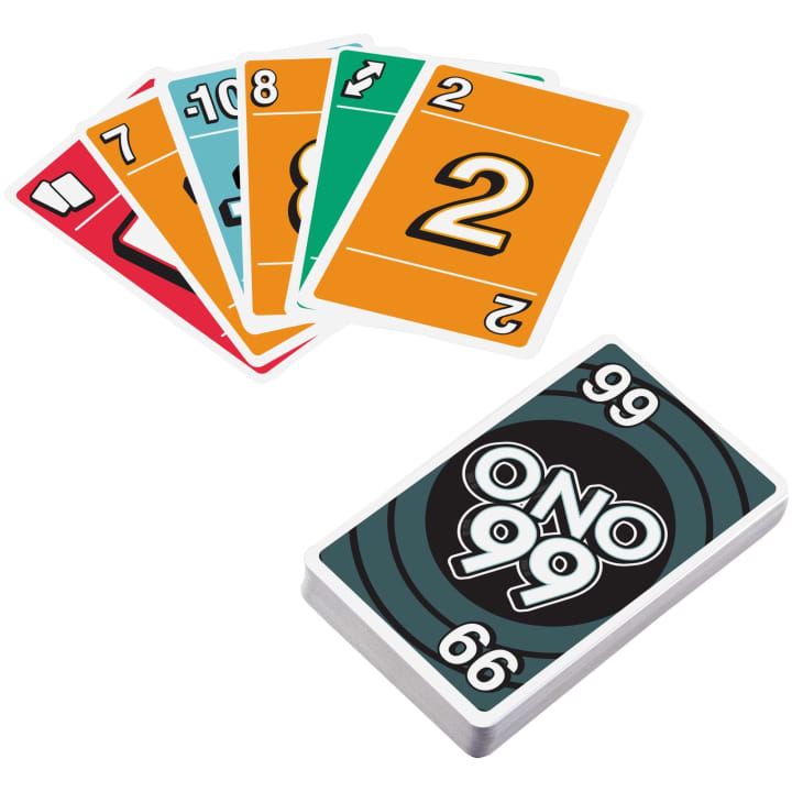 ONO 99 Card Game UNO Mattel Games Age 7+ 2-4 Players HHL37